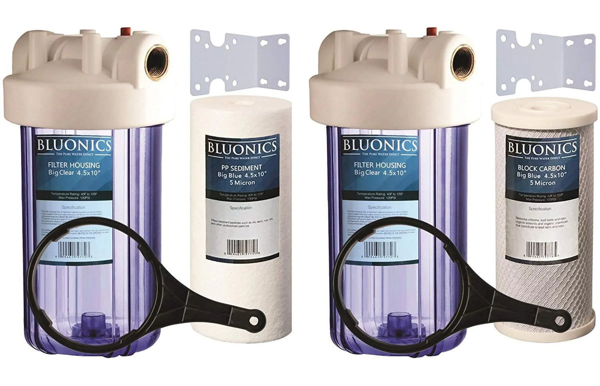 4.5 & Sediment Filters Carbon Big Whole House Blue liquid 10" Two x