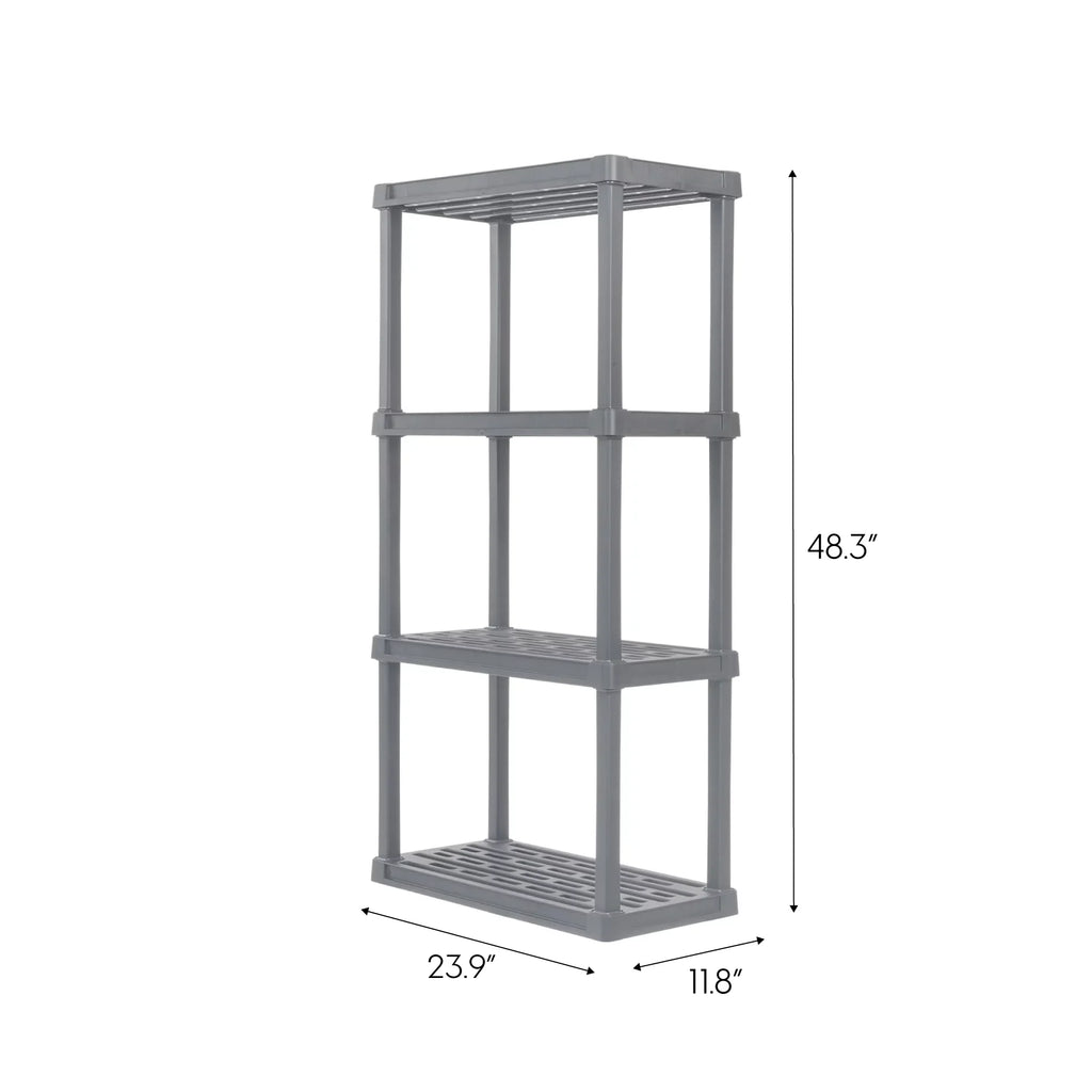 Shelf lb. USA Plastic Capacity, 4-Tier Gray Elephant IRIS Total Storage Rack 160 with