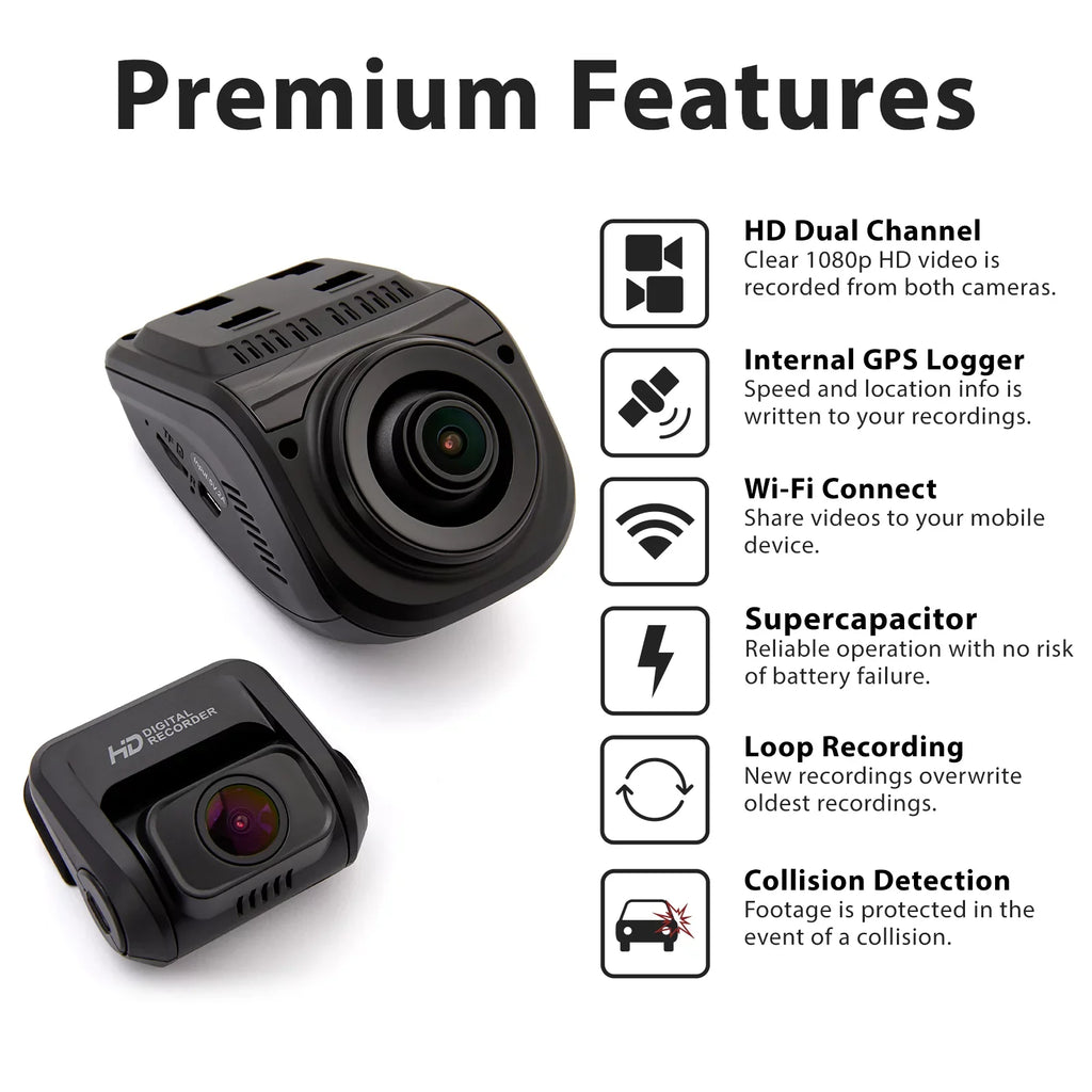 Rexing HD Rear V1P Front Full 1080p Cam Pro Dash and