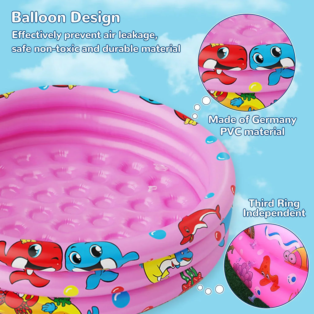 3 47"x12" liquid Kiddie Indoor&exterior Paddling Center Swimming Play inflatable Toddler Inflatable Ring Round Kids, Swimming Portable for Pools, Baby Pool Pool Kids/Girls/Boys,Pink Game for