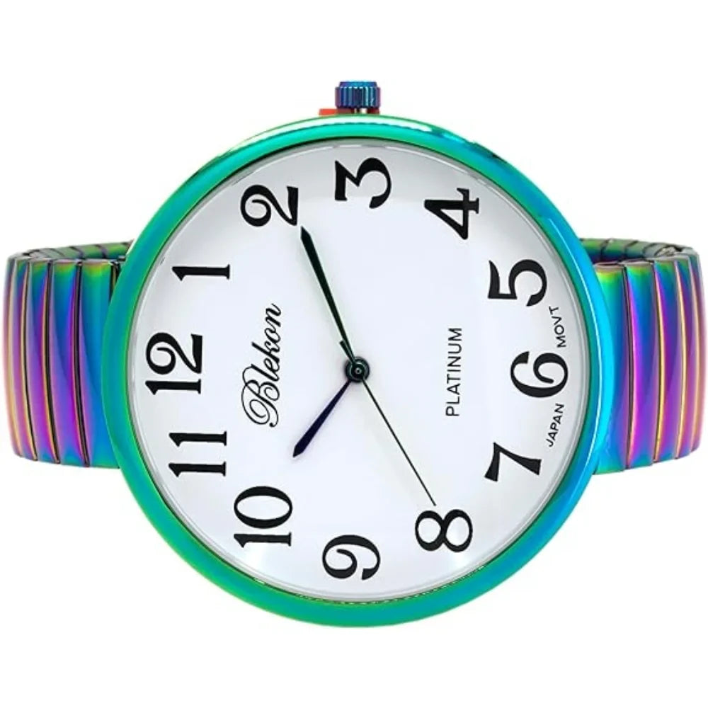 Watch Super Blekon Collections Large Face PC21J Band Movement Stretch Fashion New Japanese