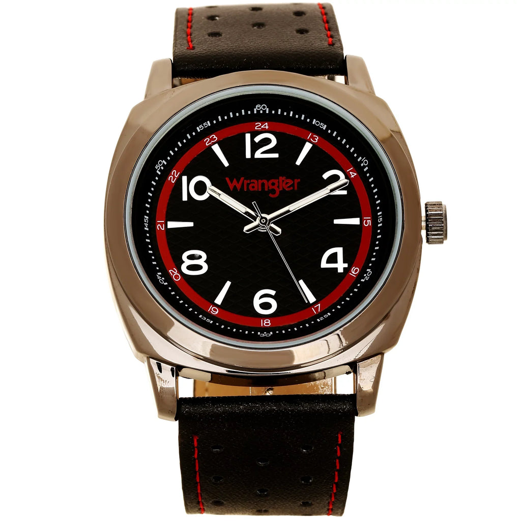 Dial, Black Shaped Cushion 44mm Watch Wrangler Black Strap
