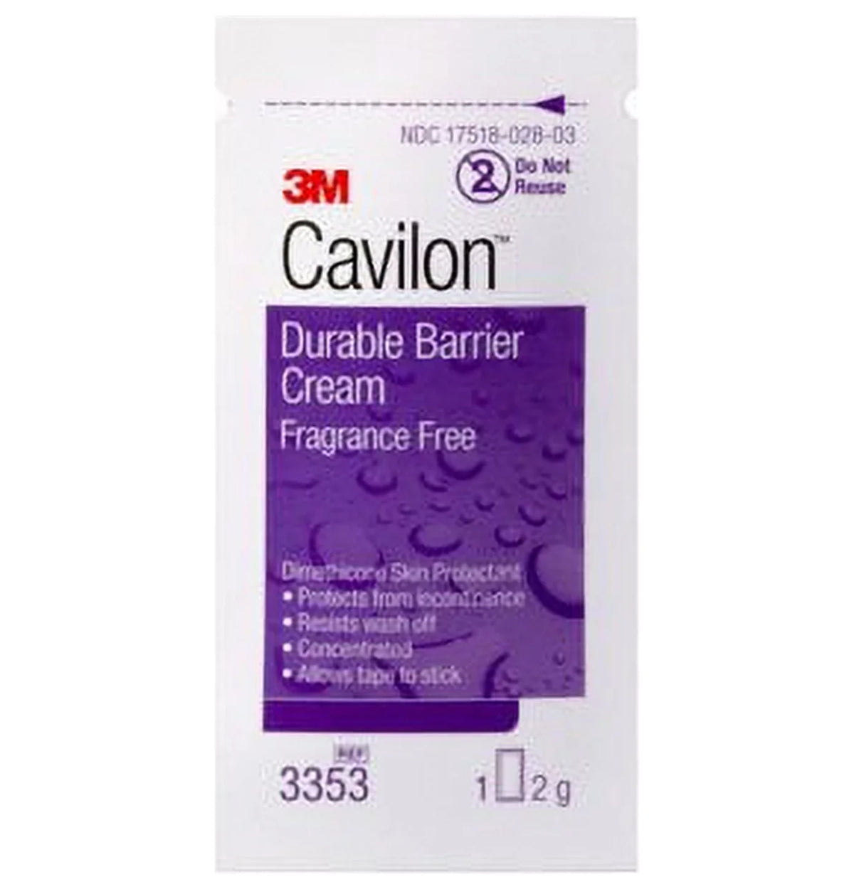 Protectant Packet 3353 Cream 2 Unscented - Cavilon Gram 240 CASE Individual Skin Compatible, CHG OF