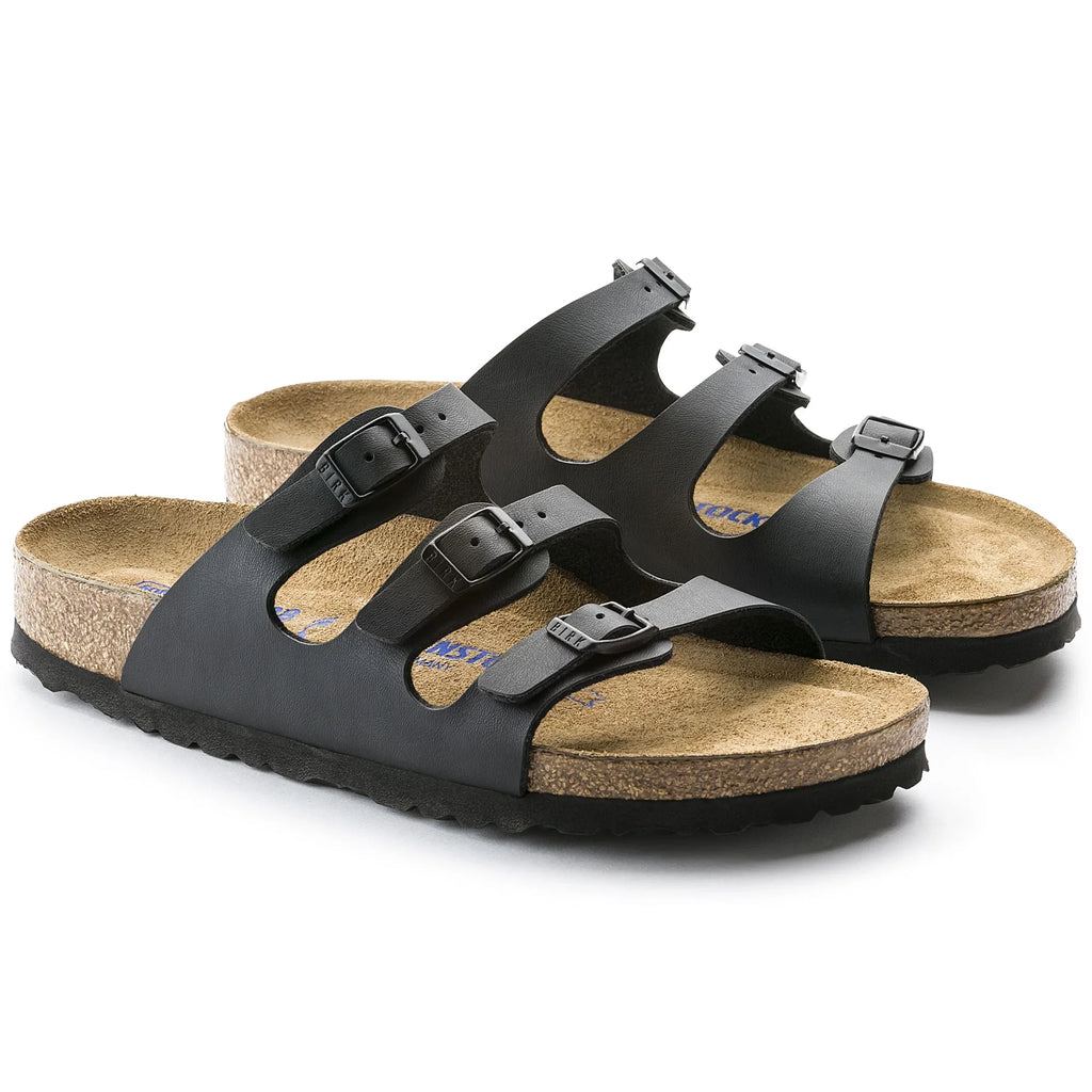 8-8.5 Sandal Florida Footbed 0053011 BIRKENSTOCK Black - BFL Narrow BLACK Women's Soft Birko-Flor