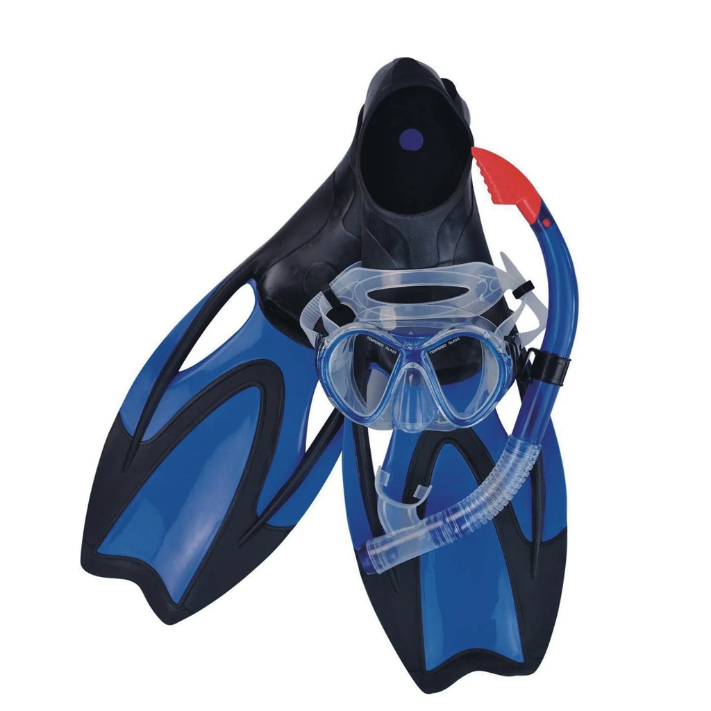 Blue - Adult Swimming Snorkeling Teen/Young Pro 3pc Pool or Pool Central - Scuba Medium Zray Set