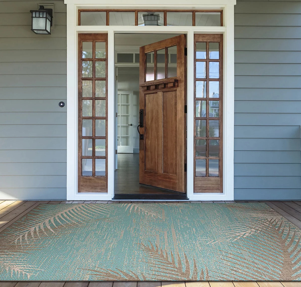 Couristan in. 7 3 ft. Rug, x ft. Tropical 24293134023710U in. 2 Aqua Palms 10 Monaco