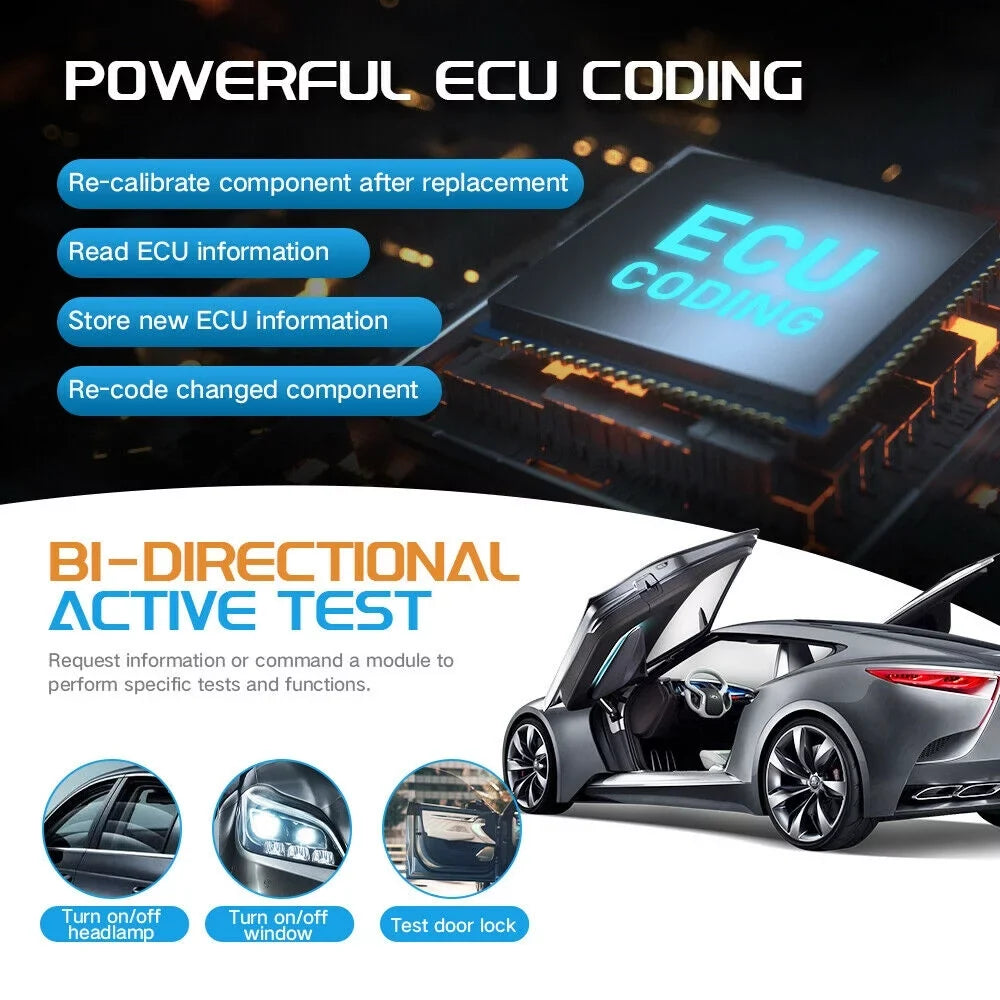 GT75TS Service Code Automotive OBD2 Scanner Actuation FOXWELL Bi-Directional Tool Reader Diagnostic ECU Scan Resets Free EOBD Scan Control Test Update Car TPMS Systems 30+ Coding Full OBD Tool