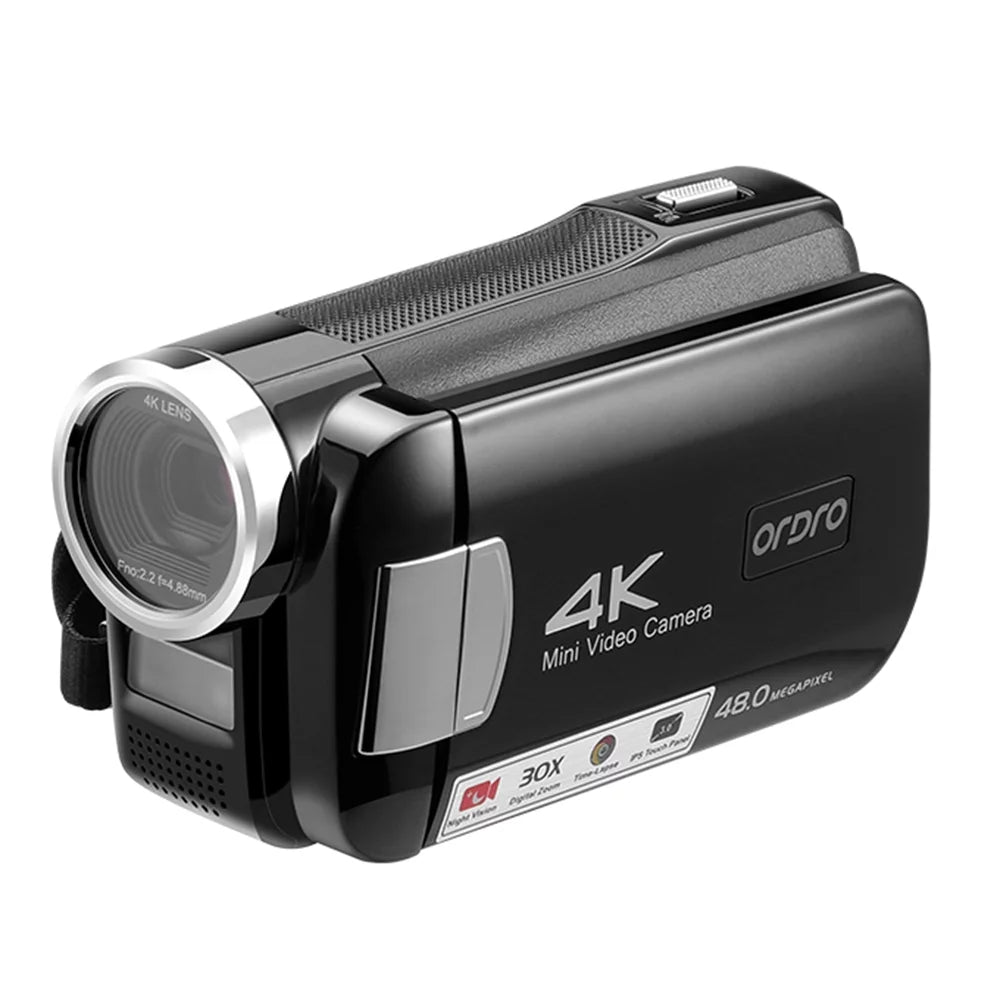 Control 30X IR 4K Bag Recorder Carevas Remote Inch Battery Touchscreen Digital 48MP with DV Zoom Digital Carry 3.0 Video IPS AC2