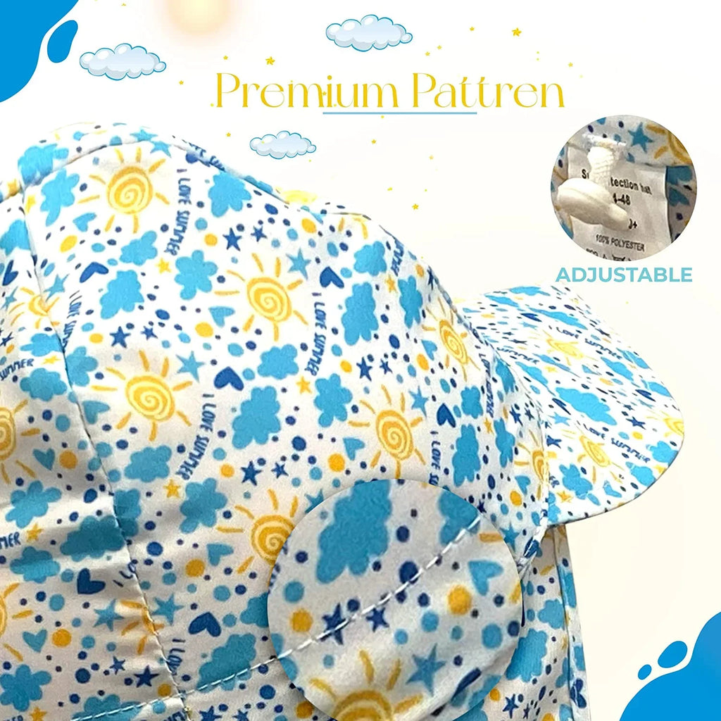 Pool Adjustable UPF Play Swim Breathable 50+ Hat Summer Beach Sun Brim Flap Hats Infant Toddler Sunhat Baby Protection Wide
