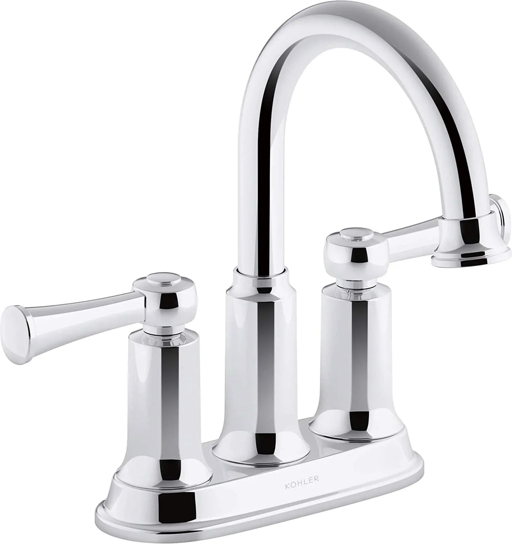 1.2GPM Kohler Chrome Polished Center-Set Sink Aderlee Bathroom Faucet,
