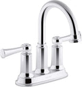 1.2GPM Kohler Chrome Polished Center-Set Sink Aderlee Bathroom Faucet,