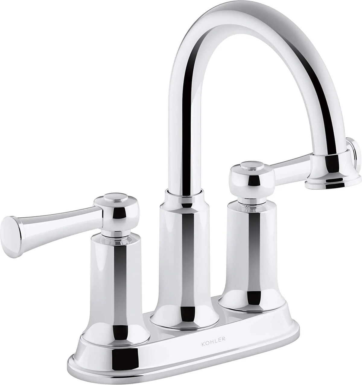 1.2GPM Kohler Chrome Polished Center-Set Sink Aderlee Bathroom Faucet,
