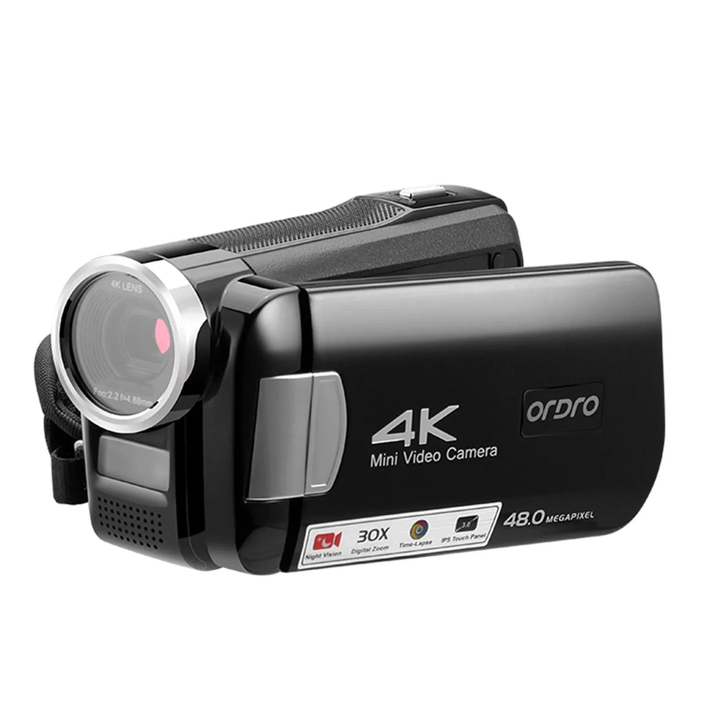 Control 30X IR 4K Bag Recorder Carevas Remote Inch Battery Touchscreen Digital 48MP with DV Zoom Digital Carry 3.0 Video IPS AC2