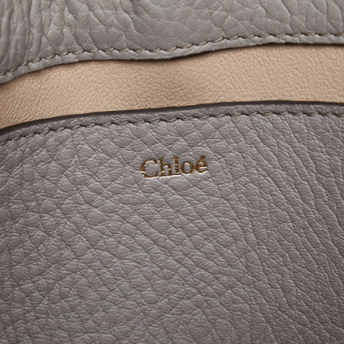 Chloé Women's Bag Leather Chain (Good) Shoulder Alphabet ALPHABET Gray Pre-Owned Chloe