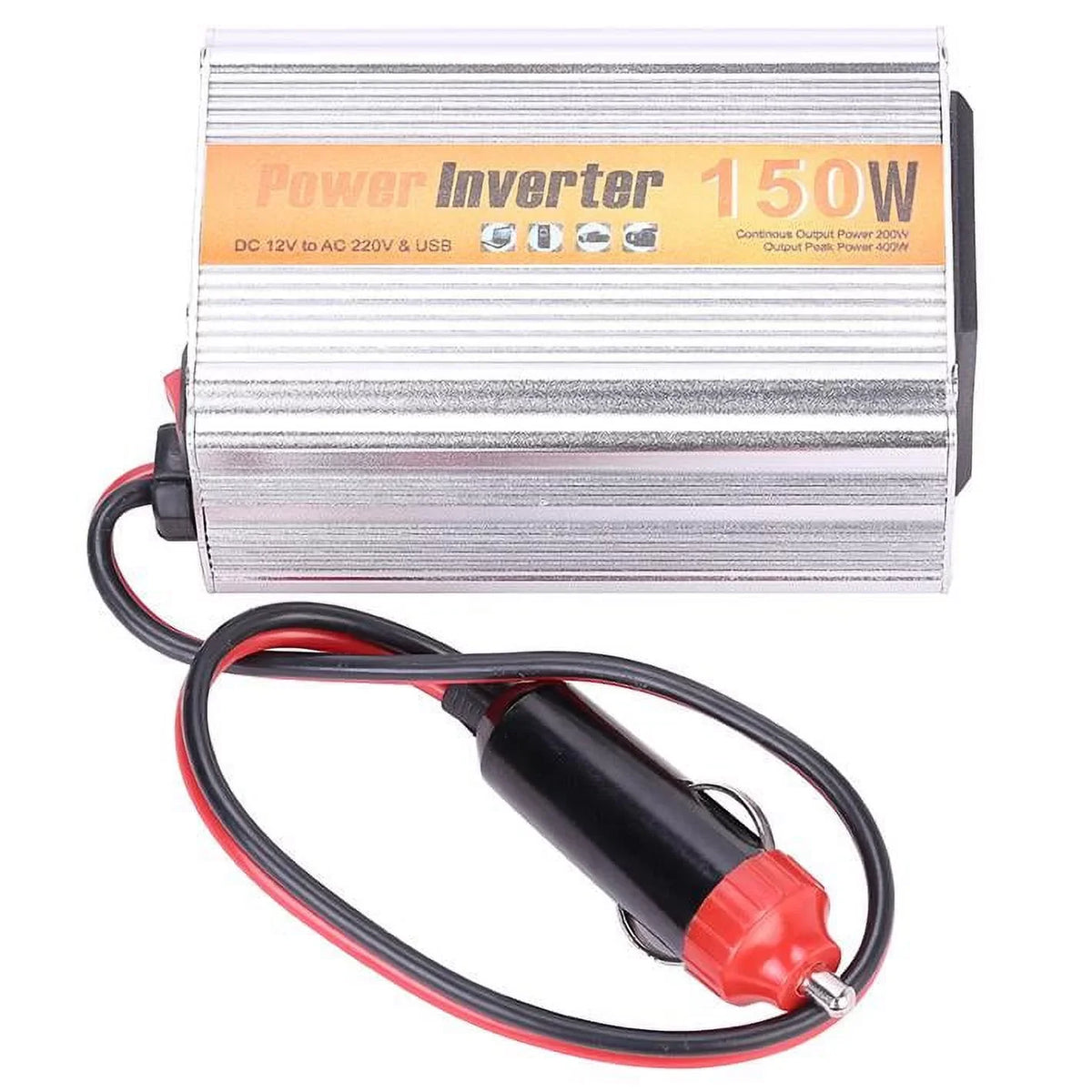 USB Universal to Power DC Socket Charger w/ Protection 110V Fan/Overload 12V 150W Car Inverter Adapter AC Cooling
