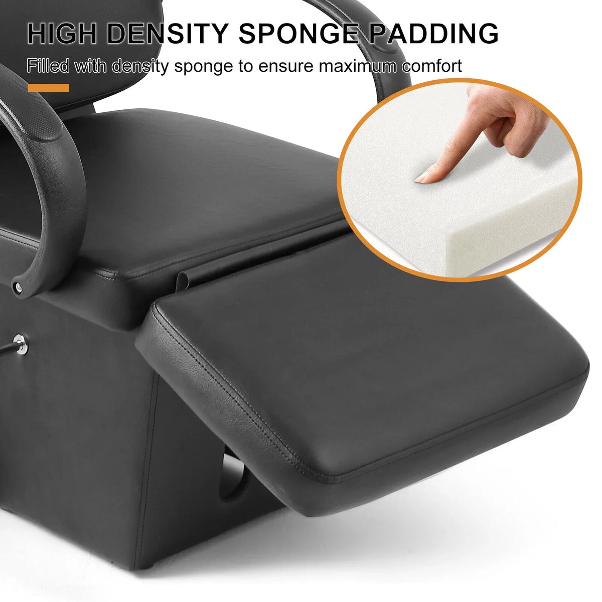 Bowl Chair and Beauty with Ceramic Tattoo Bowl, Spa Shampoo Sink Backwash Adjustable Artist Hand Footrest Salon Black