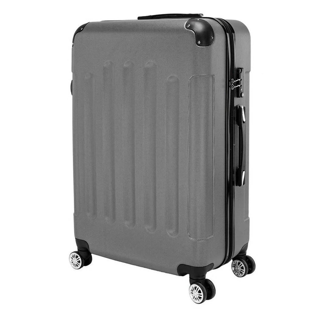 28" - Lightweight Gray / Set 24" Portable ABS 20" Case Trolley Dark Suitcase 3-in-1 / Travel