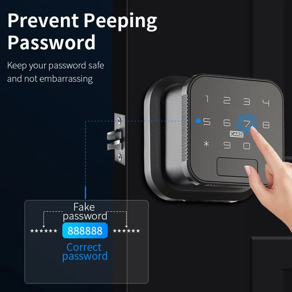 Door Lock Walmeck Door Compatible Handle Keypad Smart Door Lock Electronic with Door Smart Lock Lock Fingerprint with Deadbolt Lock Lock Lock DADA Fingerprint