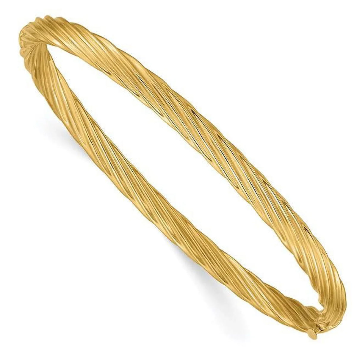 0.187 Gold Hinged Oversize Bracelet Finest Yellow 14K Bangle mm GoldSW3-16O Textured
