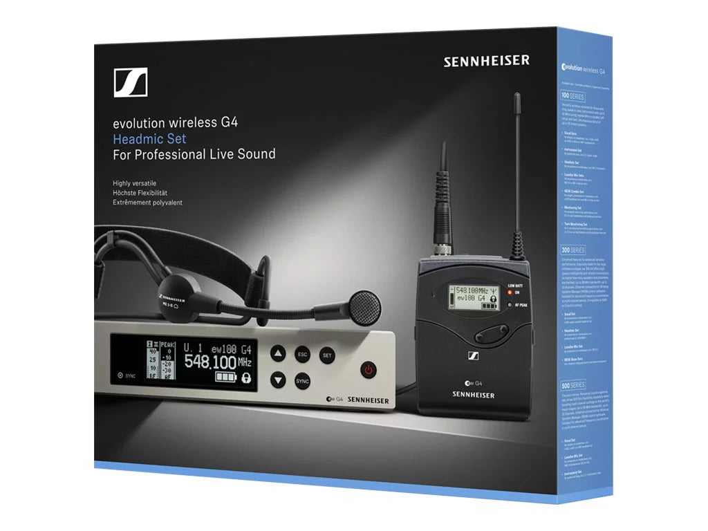 100-ME3 System Sennheiser Microphone G4-ME3-A1 - Wireless Pro EW (470-516Mhz), Sennheiser Audio Headset Band Cardioid A1 100
