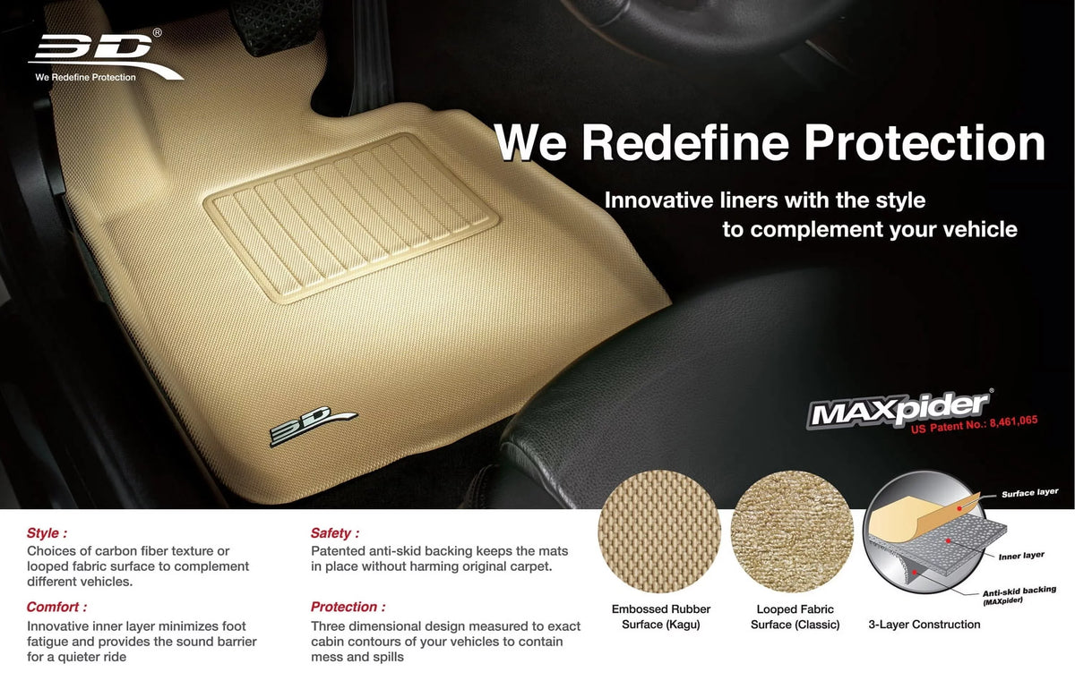 KAGU Liner Cargo - OUTBACK MAXpider Liner (BLACK) compatible SUBARU with 2010-2014 Cargo 3D