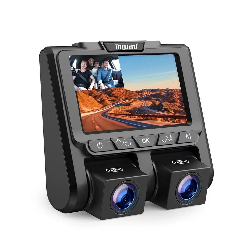 Vision Front TOGUARD Dash Parking Monitor, Night and 3" Loop G-Sensor, with Recording Camera Screen Cam Dual Inside Car IR 1080P LCD Dash Camera