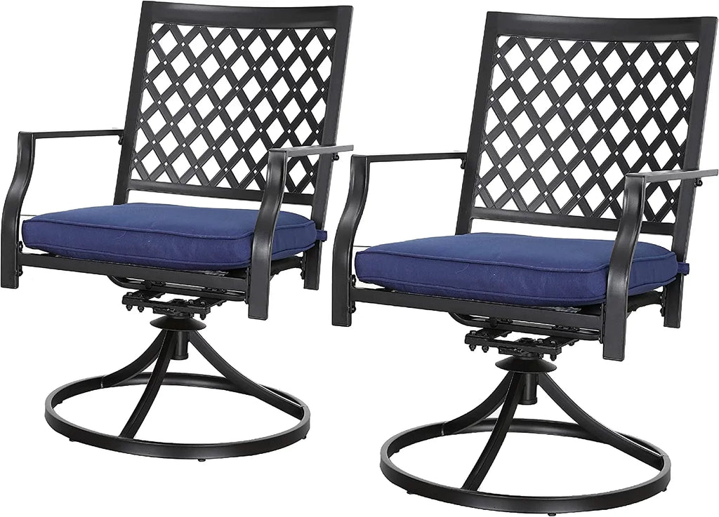 Chairs 2 Rocker Chairs Furniture exterior Swivel Set Patio With Dining Metal Of Cushion