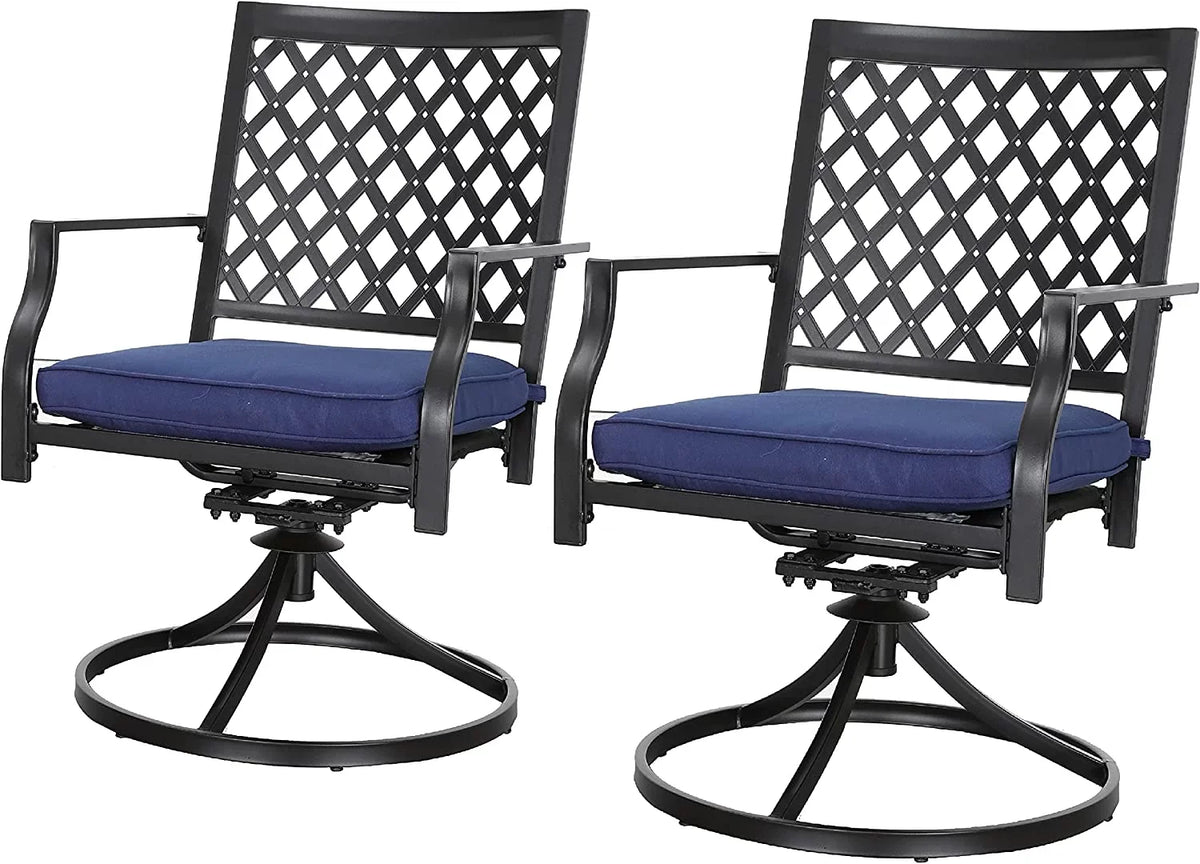 Chairs 2 Rocker Chairs Furniture exterior Swivel Set Patio With Dining Metal Of Cushion