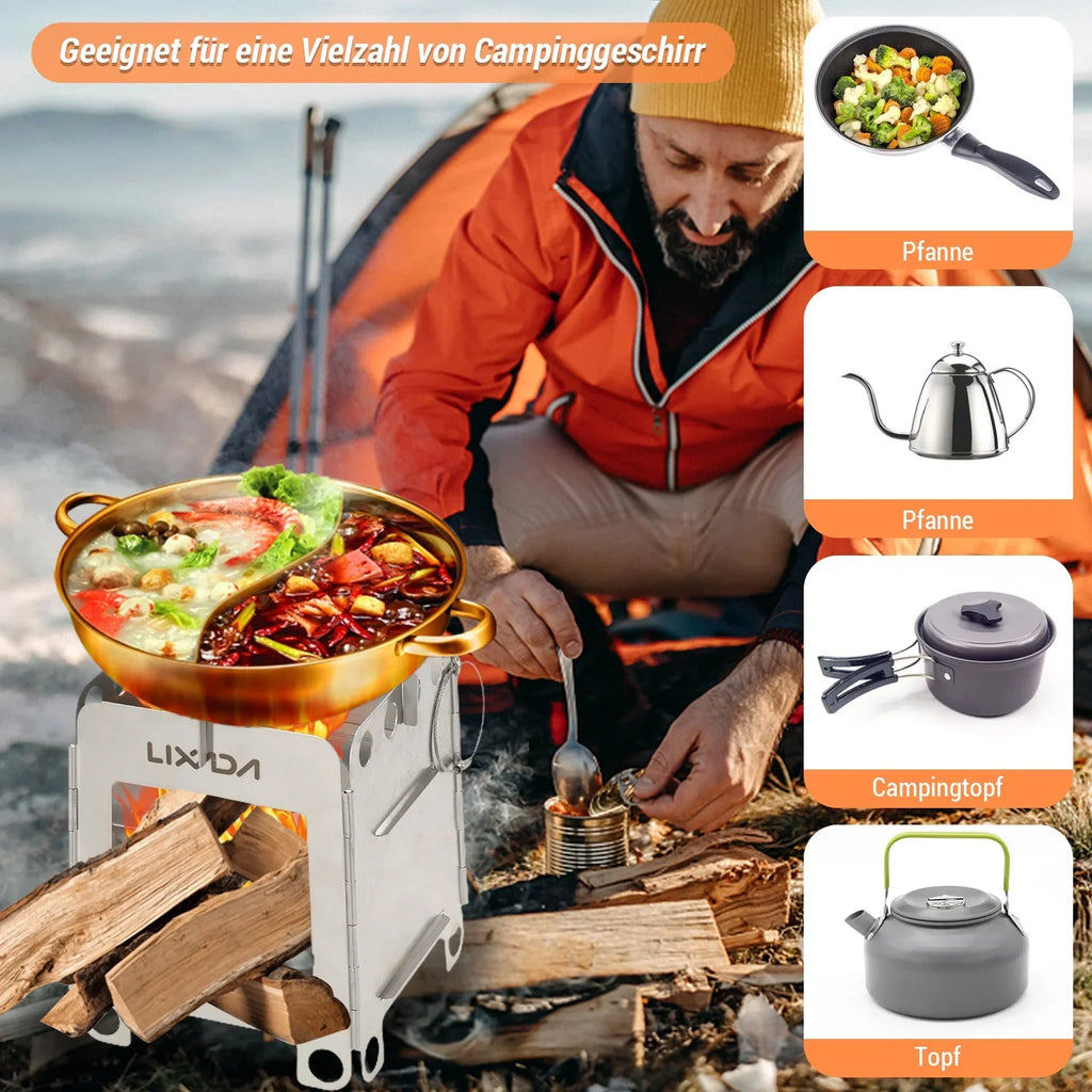 Stainless Stove Steel Stove Lixada Stove Stove Wood exterior Wood Portable Pocket Stove Stainless Stove,Pocket Wood Steel Wood exterior Steel Pocket Wood Stove Pocket Picnic exterior Stove Stove