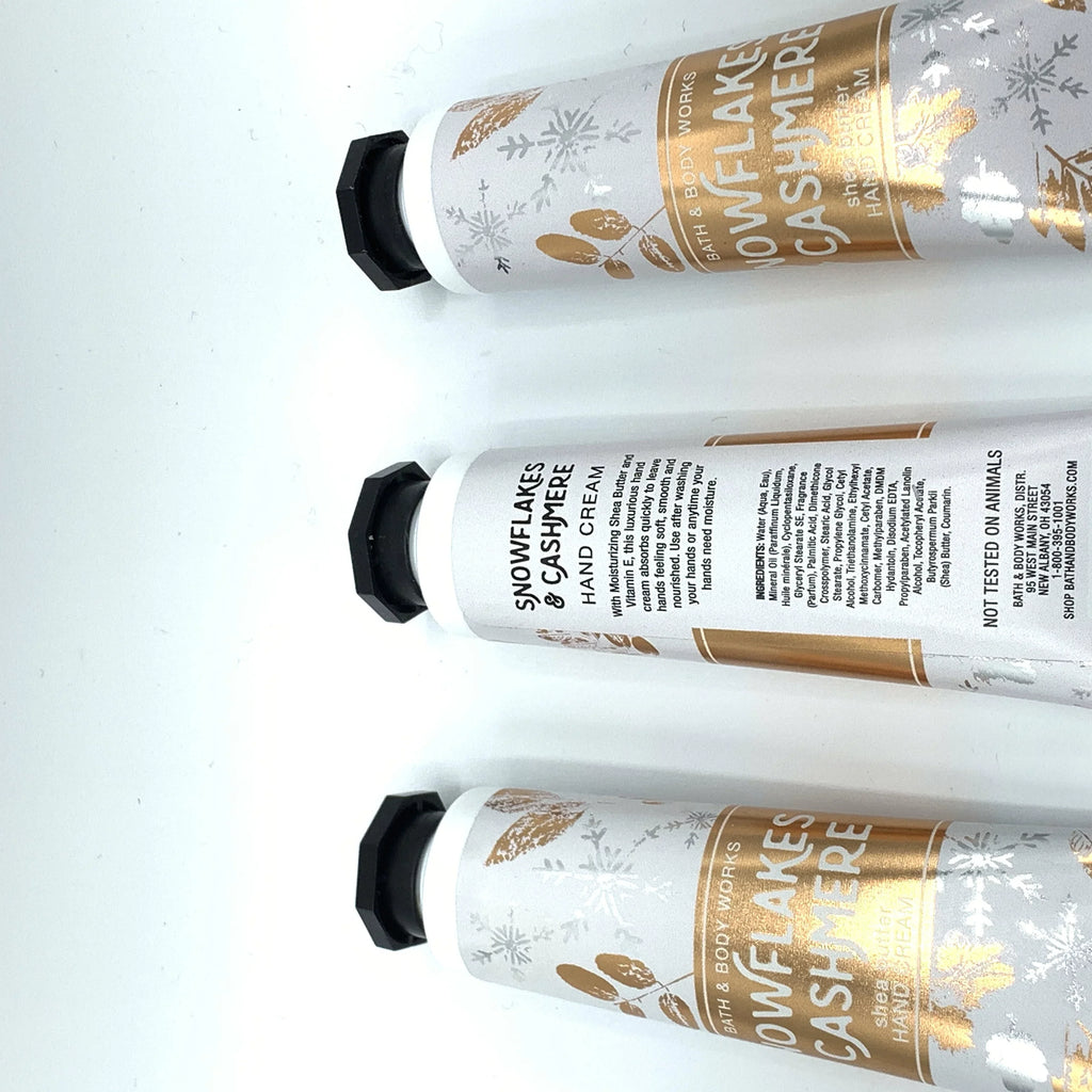 Hand and Cashmere 3-Pack, 1oz Cream Body Snowflakes Works & Each Bath