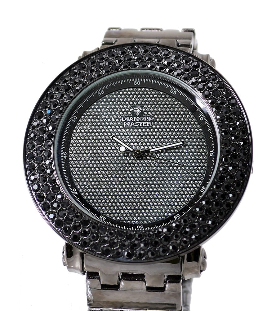 Bezel Big 57mm Watch Black Men Heavy Clubbing Gunmetal