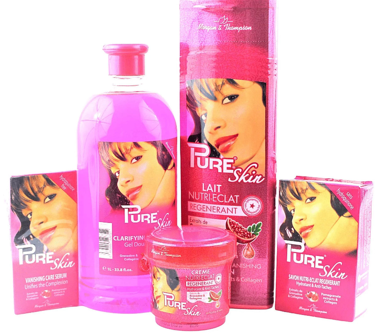 Care Vanishing 5 Set Pure Skin of Lotion, Shower Gel Cream, Face Body Soap,