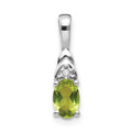 White Auriga for Gold W-4mm) 14K Women Pendant (L-16mm, Peridot Diamond