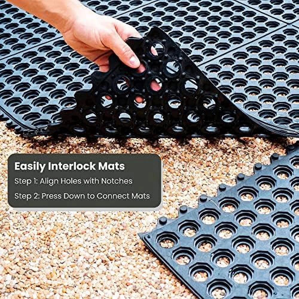 Door 36 Non-Slip Bar Indoor X Floor 36 For Kitchen Rubber exterior Pool Interlocking Anti Mat Inch Durable Drainage, Flooring Floor Mat Restaurant Fatigue Shower Garage