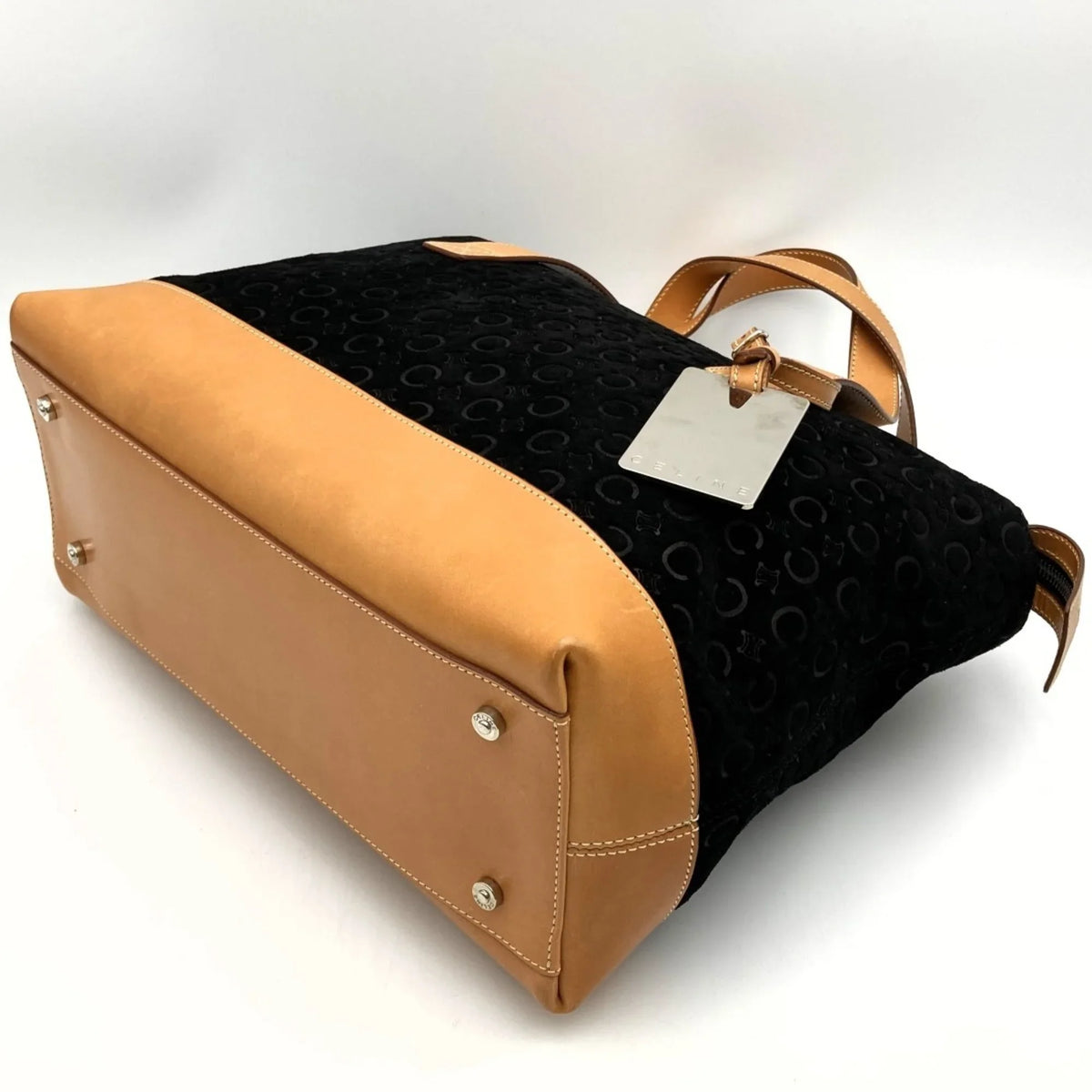 black Pre-Owned macadam 1 CELINE handbag C fashion bag MC00 suede tote (Good) leather USED ladies