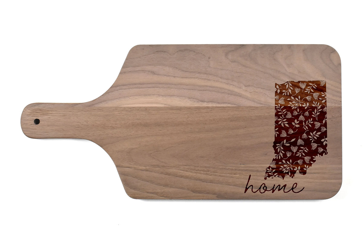 Floral Walnut Creative Paddle 17 - Board State Home Products Indiana x Cutting 8