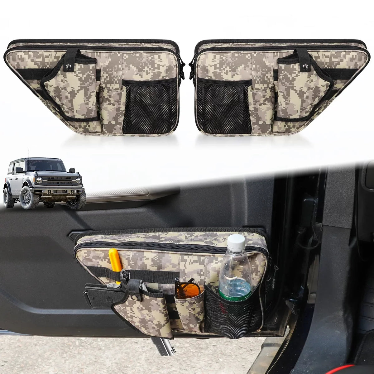 Door Front AUFER Storage Side 2/4 Box Door Bags For Organizer Bronco Door