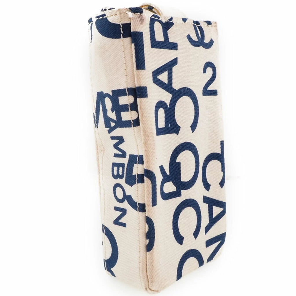 (Good) Pre-Owned Women's White/Blue Canvas Pouch Chain