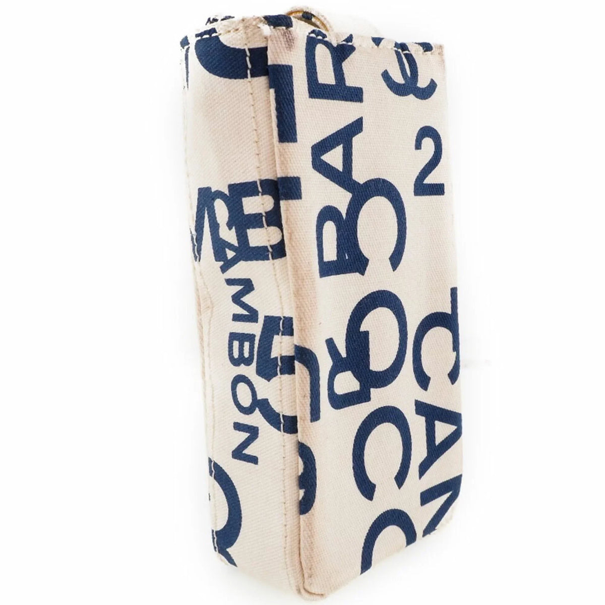 (Good) Pre-Owned Women's White/Blue Canvas Pouch Chain