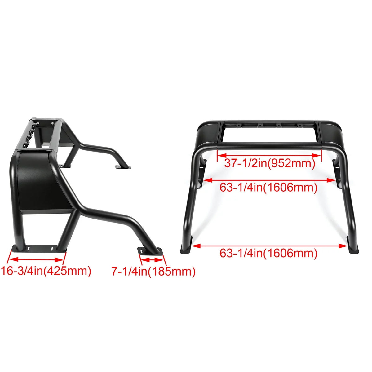 Ram F-150 Cargo Sierra 1500 Roll KOJEM Chevrolet Ram Rack 1500 Bed Head Bar for 07-22 Sport Black Dodge Tundra Silverado 1500 1500 GMC 04-22 Toyota