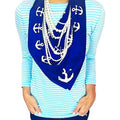 SummerTies Pinwheel Silk, Navy 34 x Scarf 34, - Anchor