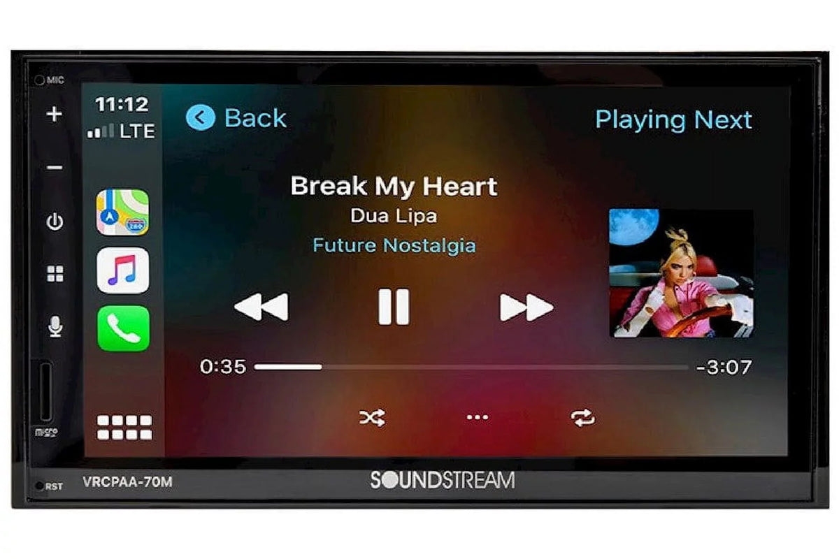 7" DIN Double Soundstream VRCPAA-70M Android Black & +Camera Bluetooth CarPlay