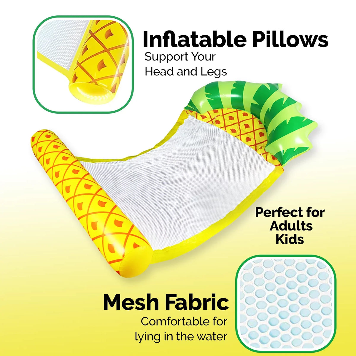 Float Hammock PineappleSwimming Lounger, liquid Pool Stay in Eli liquid