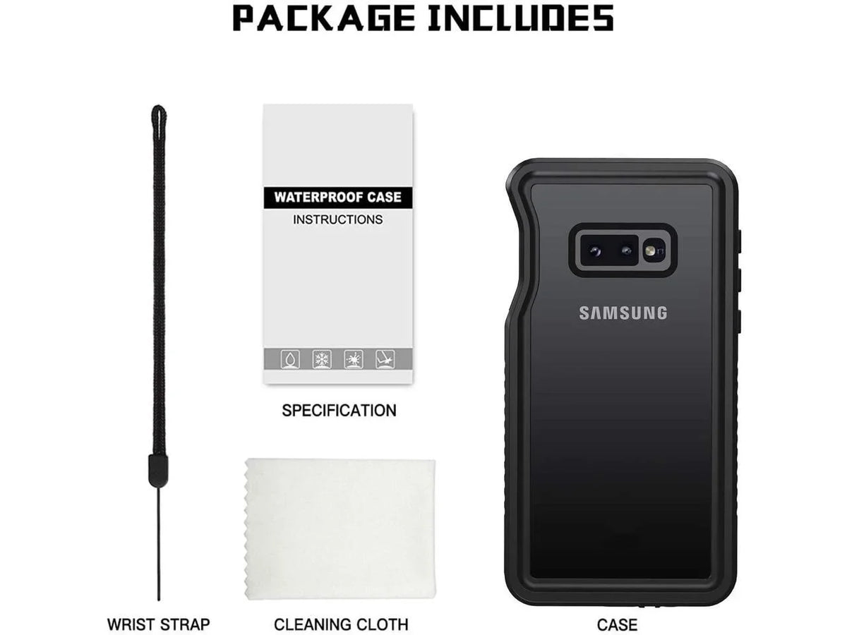 Underwater Sealed S10e Galaxy Built-in IP68 Waterproof Case, Full for Protector, Shockproof Dustproof Cover S10e with Screen Protective Body Case Clear