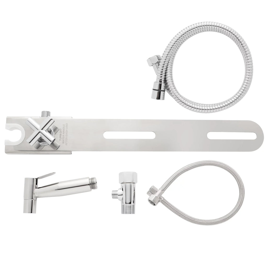 CleanSpa with and Brondell Holster Luxury Integrated Shut Hand-Held Steel Stainless Sprayer Bidet off,