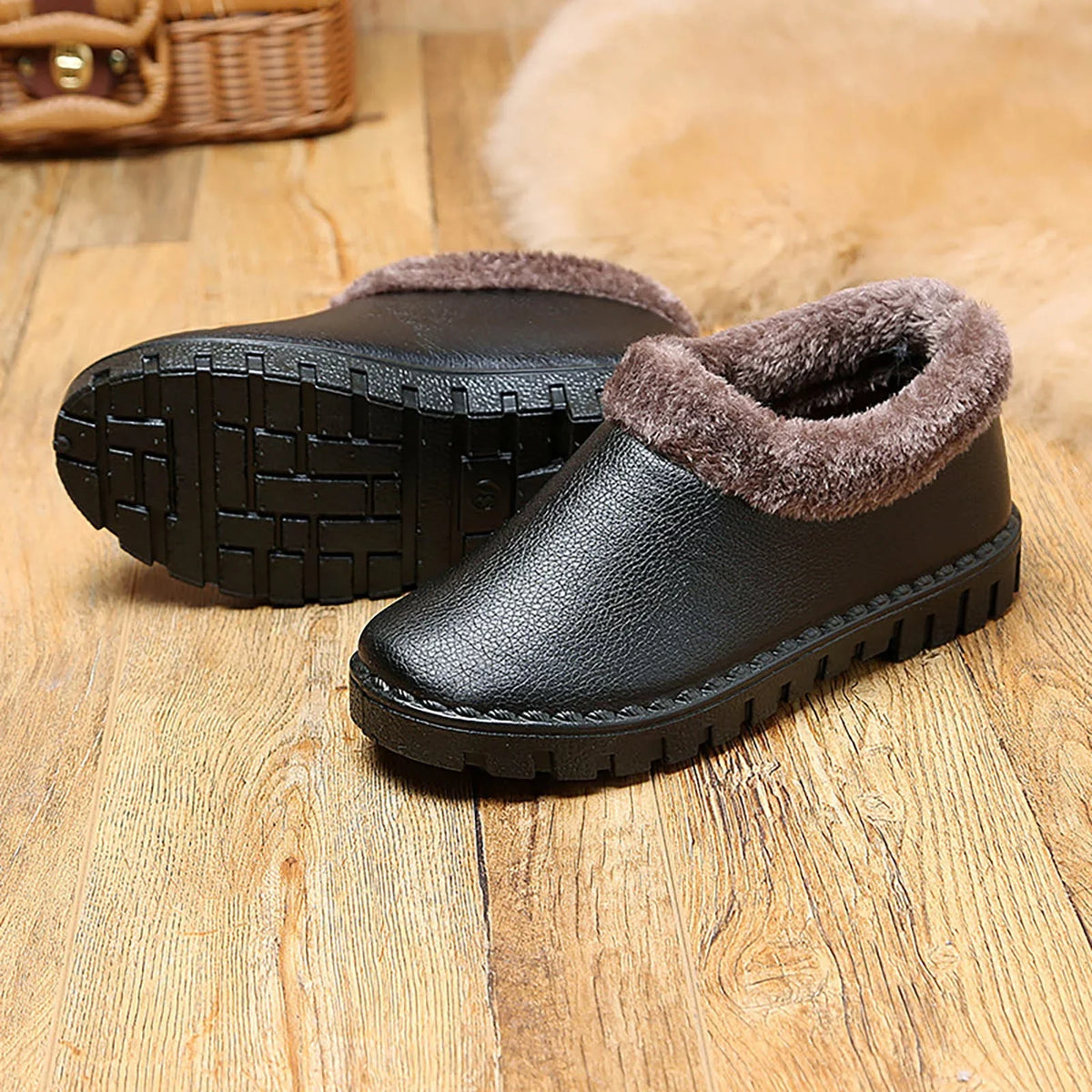 Winter T Hiking Shoes Women Snow PU Thickened Shoes Womens Boots Cotton Fashion Cotton Boots Plush ILJNDTGBE Warm Winter