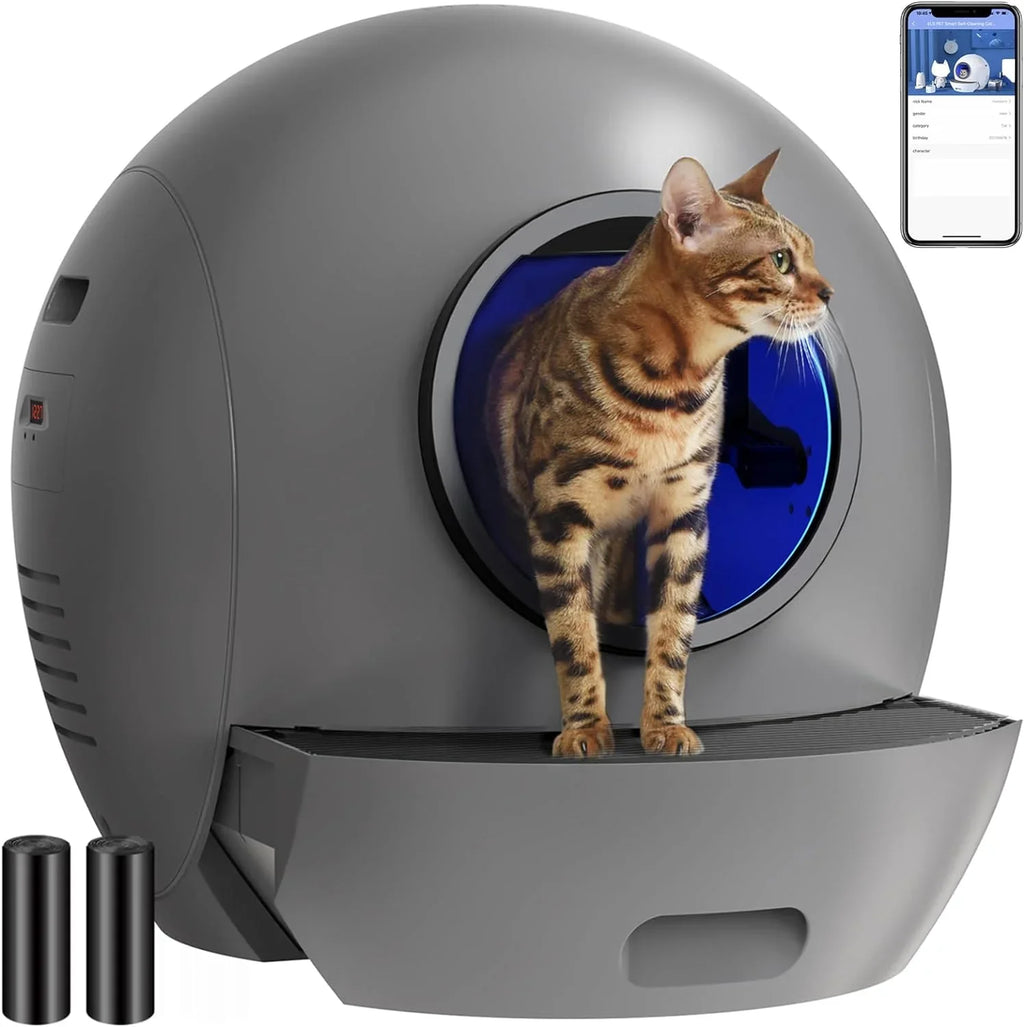 Litter Self Cat Box Control Multiple ELS PET Cats Cat Automatic Version] for Litter Box APP Cleaning [Upgraded