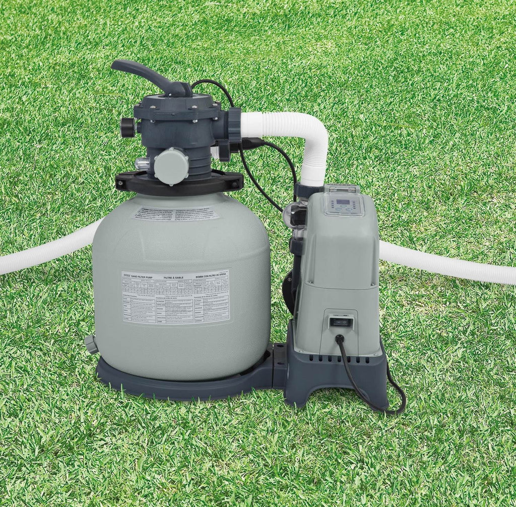 System Above Saltwater Intex Set Filter Sand GPH 1600 & Pump Pools Ground for
