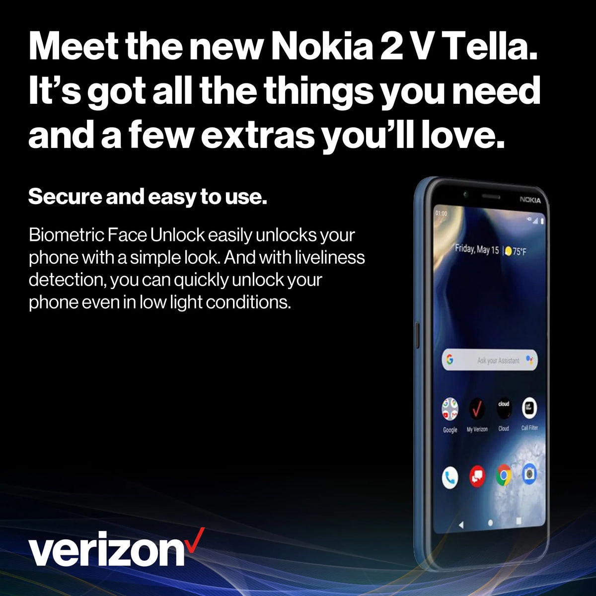 Prepaid Cell 2V Nokia Tella Verizon Phones