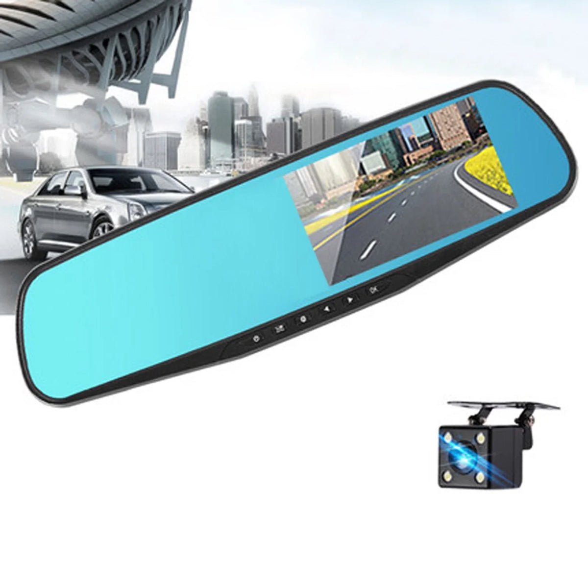 Anself Driving Angle Full Dash Recording Loop 170°Wide Driving Lens 1080P Detection Safety for Recorder Parking Dual Motion Cam